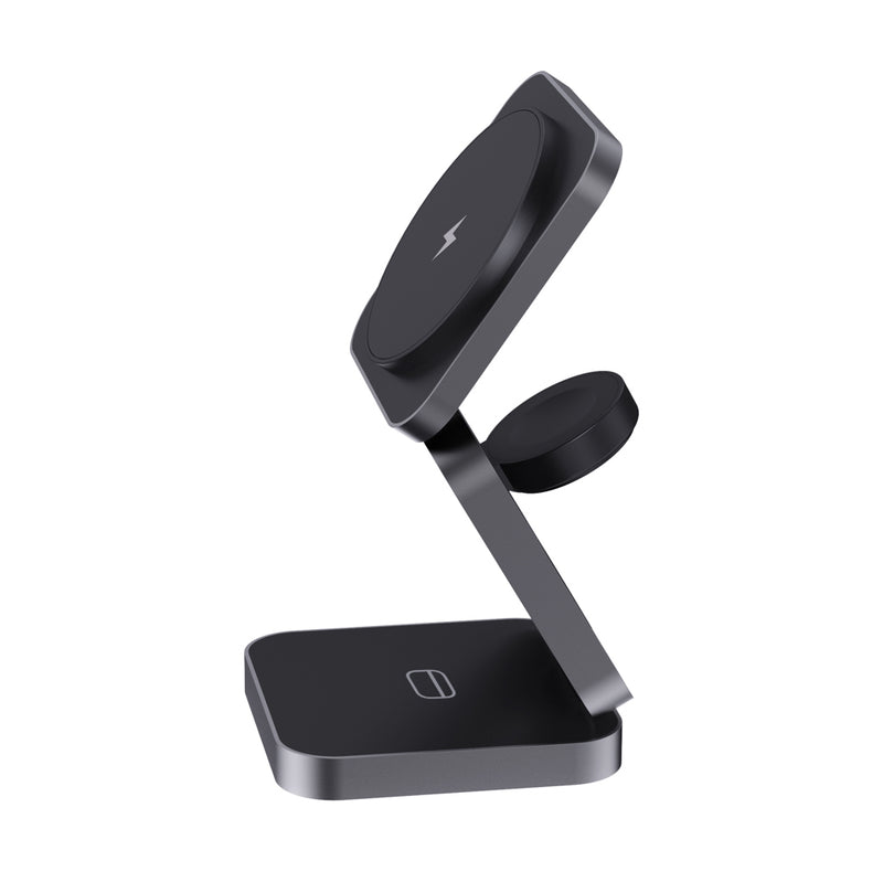 Load image into Gallery viewer, Terra RCS recycled aluminum foldable 3 in 1 15W charger - Custom Wood Designs
