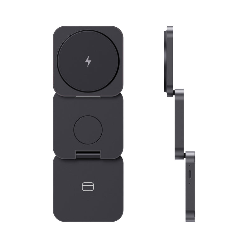 Load image into Gallery viewer, Terra RCS recycled aluminum foldable 3 in 1 15W charger - Custom Wood Designs
