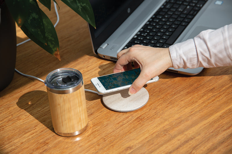 Load image into Gallery viewer, 5W Wheat straw wireless charger - Custom Wood Designs
