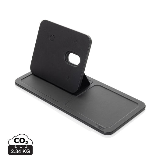 Swiss Peak 3 in 1 RCS recycled PU wireless charger desk tray - Custom Wood Designs