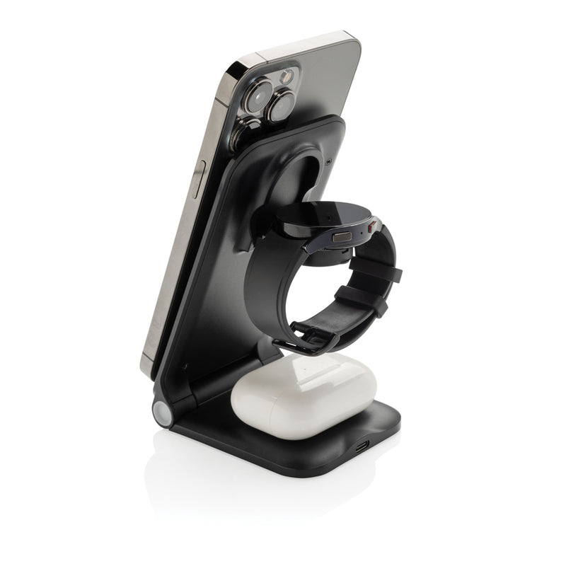 Load image into Gallery viewer, Powerpal 3 in 1 RCS recycled plastic 15W charger - Custom Wood Designs
