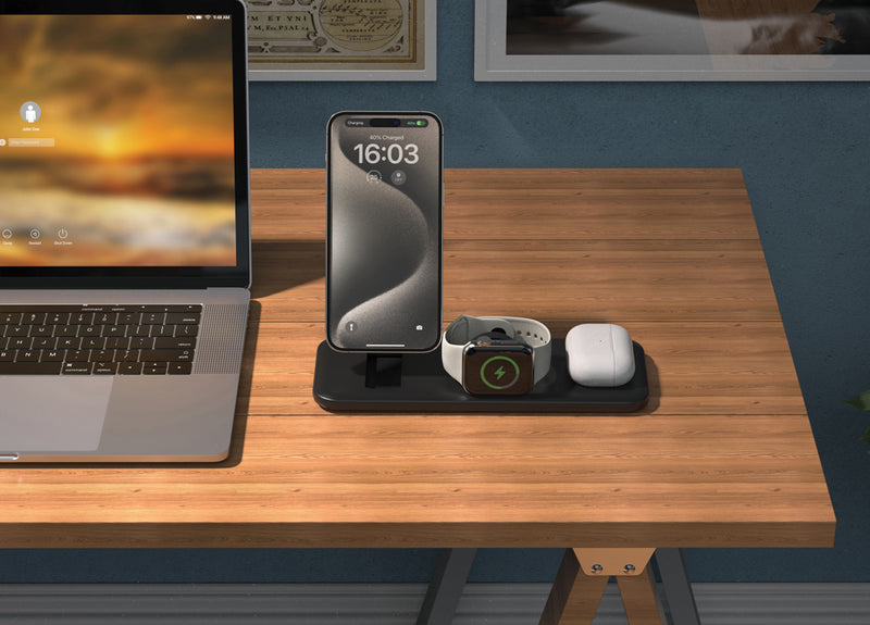 Load image into Gallery viewer, Urban Vitamin Torrance RCS 3 in 1 magnetic 15W charger - Custom Wood Designs
