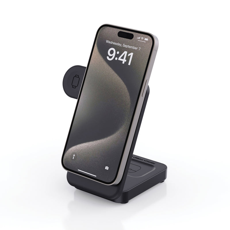 Load image into Gallery viewer, Urban Vitamin Arcadia RCS rplastic 15W 3in1 magnetic charger - Custom Wood Designs Urban Vitamin Arcadia RCS rplastic 15W 3in1 magnetic charger
