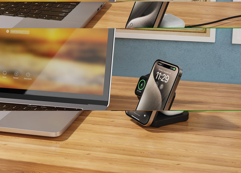 Load image into Gallery viewer, Urban Vitamin Arcadia RCS rplastic 15W 3in1 magnetic charger - Custom Wood Designs Urban Vitamin Arcadia RCS rplastic 15W 3in1 magnetic charger
