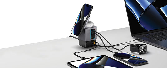 Urban Vitamin Sacramento 105W GAN charger+retractable cables - Custom Wood Designs Urban Vitamin Sacramento 105W GAN charger+retractable cables