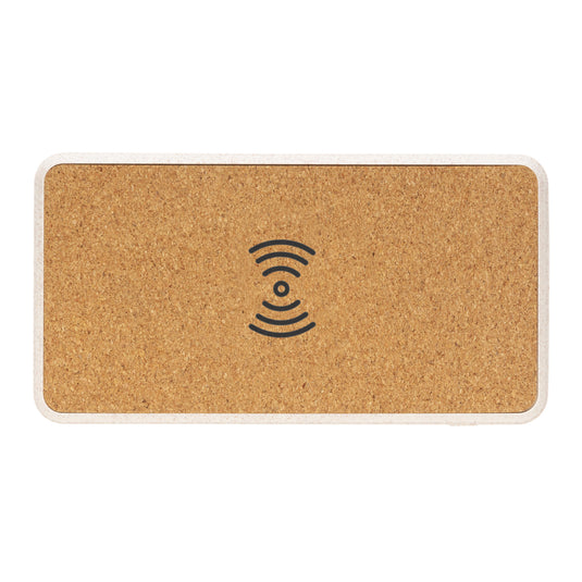 Cork and Wheat Straw 8.000 mAh 5W wireless powerbank - Custom Wood Designs