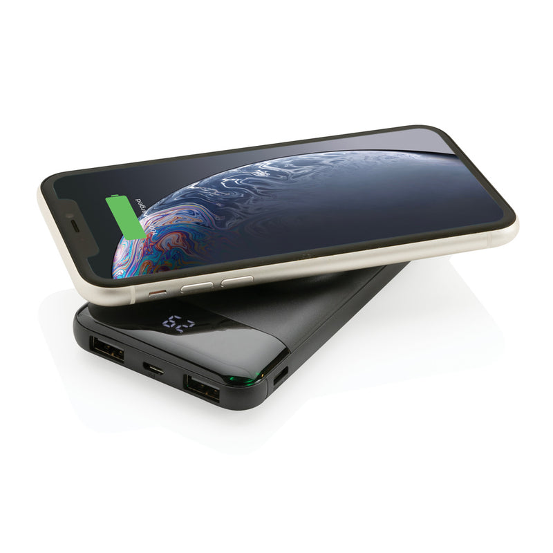 Load image into Gallery viewer, 10.000 mah wireless powerbank with watch charger - Custom Wood Designs
