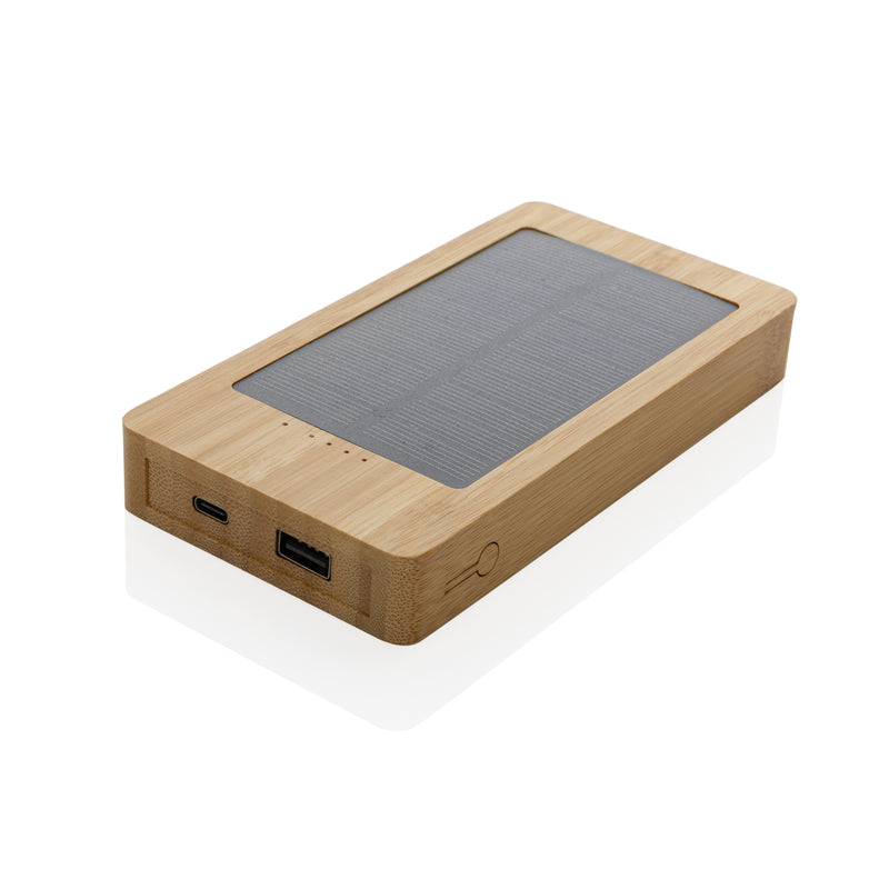 Load image into Gallery viewer, Sunwick 10.000 mAh Bamboo solar powerbank - Custom Wood Designs
