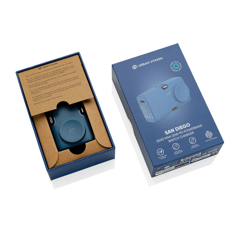 Load image into Gallery viewer, Urban Vitamin San Diego RCS rplastic 20W PD powerbank - Custom Wood Designs
