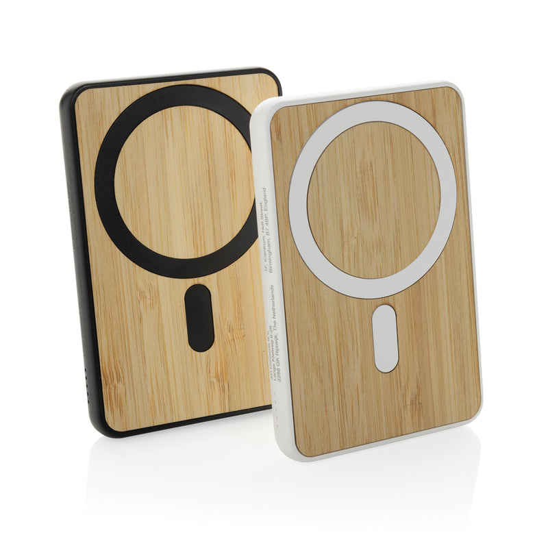 Load image into Gallery viewer, Zen RCS rplastic 5000 mah 5W magnetic bamboo powerbank - Custom Wood Designs
