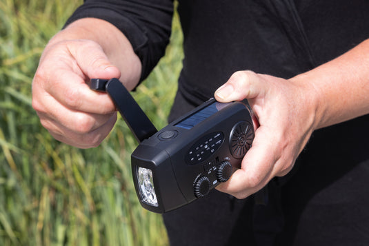 RescueWave RCS recycled plastic emergency radio - Custom Wood Designs RescueWave RCS recycled plastic emergency radio made from [material] –  [use_case] | Custom Wood Designs