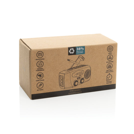 RescueWave RCS recycled plastic emergency radio - Custom Wood Designs RescueWave RCS recycled plastic emergency radio made from [material] –  [use_case] | Custom Wood Designs