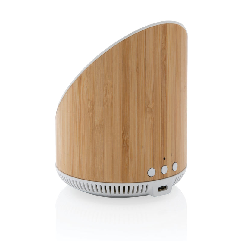Load image into Gallery viewer, Ovate bamboo 5W speaker with 15W wireless charger - Custom Wood Designs

