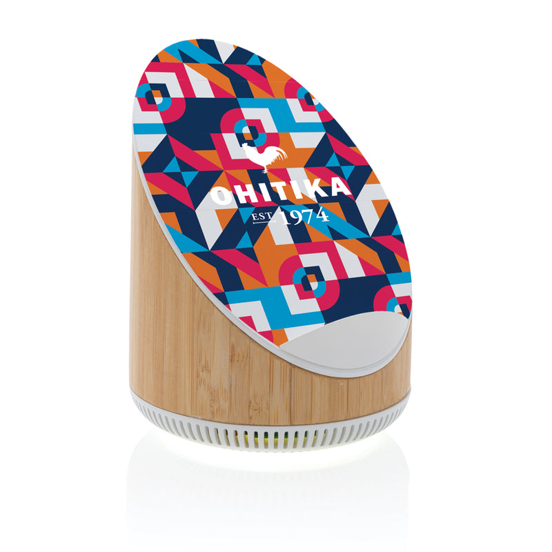 Load image into Gallery viewer, Ovate bamboo 5W speaker with 15W wireless charger - Custom Wood Designs
