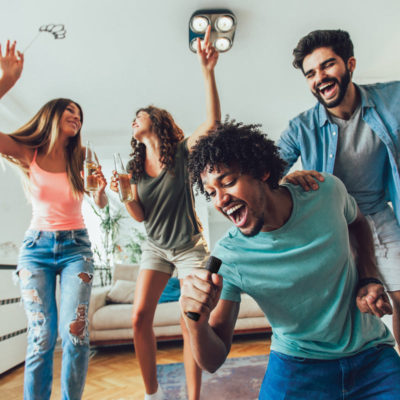 Load image into Gallery viewer, Singvibe RCS recycled plastic karaoke set with double mic - Custom Wood Designs
