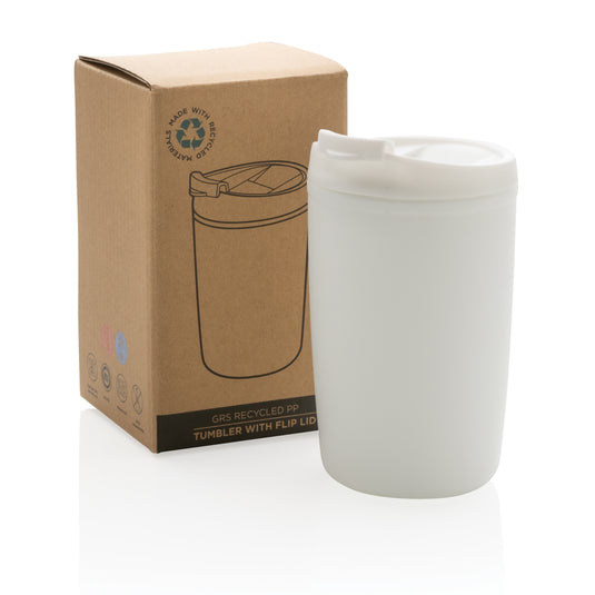 GRS Recycled PP tumbler with flip lid - Custom Wood Designs