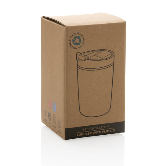 GRS Recycled PP tumbler with flip lid - Custom Wood Designs