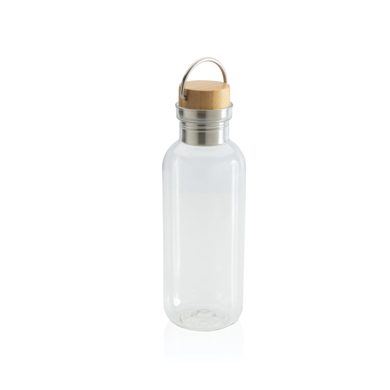 Load image into Gallery viewer, RCS RPET bottle with bamboo lid and handle - Custom Wood Designs
