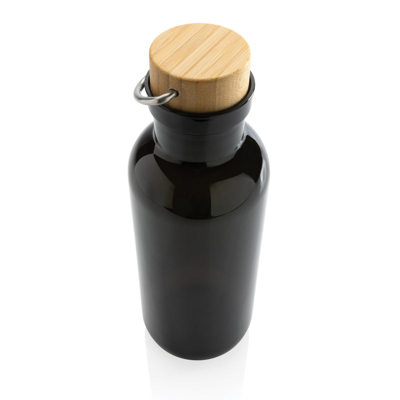 Load image into Gallery viewer, RCS RPET bottle with bamboo lid and handle - Custom Wood Designs
