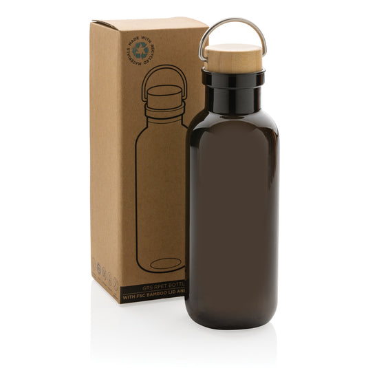 RCS RPET bottle with bamboo lid and handle - Custom Wood Designs