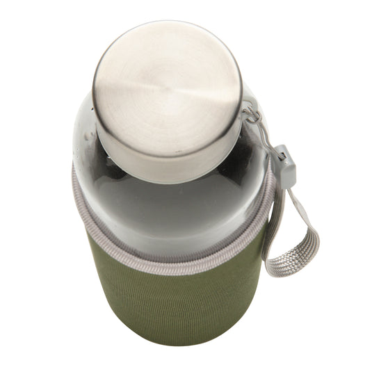 Glass bottle with neoprene sleeve - Custom Wood Designs