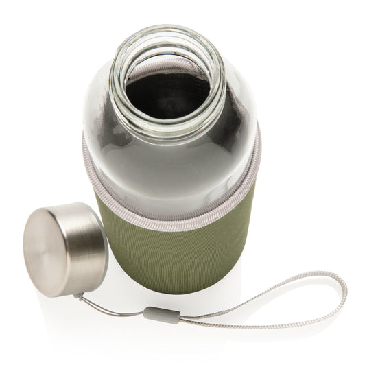 Glass bottle with neoprene sleeve - Custom Wood Designs