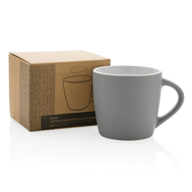 Load image into Gallery viewer, Ceramic mug with coloured inner 300ml - Custom Wood Designs
