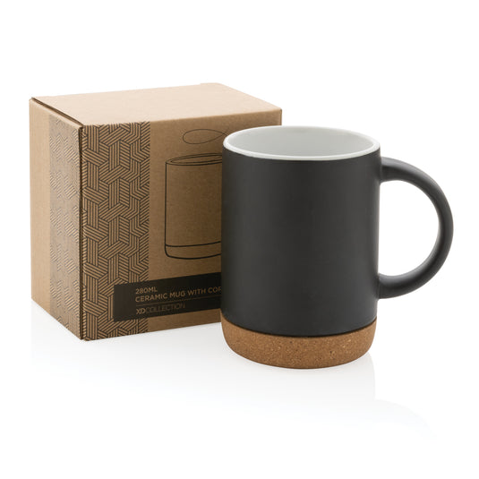 Ceramic mug with cork base 280ml - Custom Wood Designs