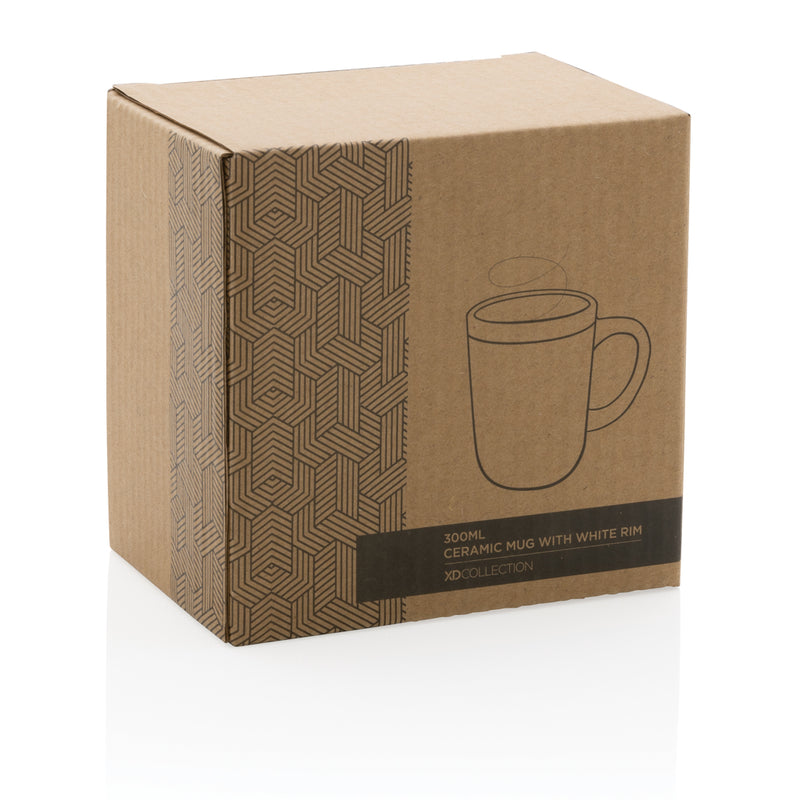 Load image into Gallery viewer, Ceramic mug with white rim 300ml - Custom Wood Designs
