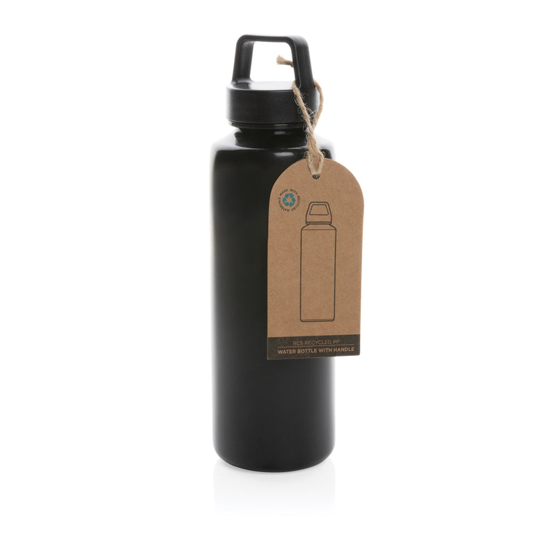Load image into Gallery viewer, RCS certified recycled PP water bottle with handle - Custom Wood Designs
