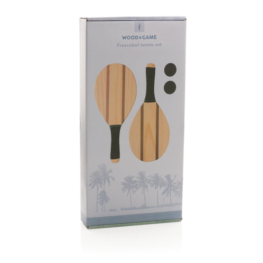 Wooden frescobol tennis set - Custom Wood Designs