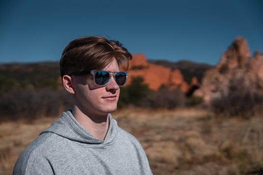 Gleam RCS recycled PC mirror lens sunglasses - Custom Wood Designs