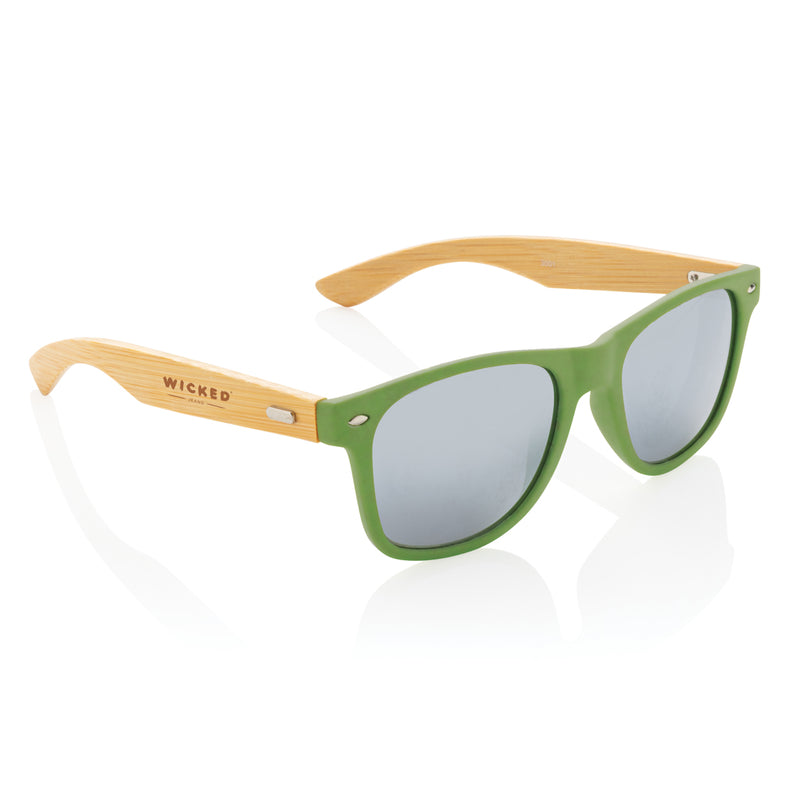 Load image into Gallery viewer, Bamboo and RCS recycled plastic sunglasses - Custom Wood Designs
