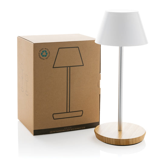 Pure Glow RCS usb-rechargeable recycled plastic table lamp - Custom Wood Designs