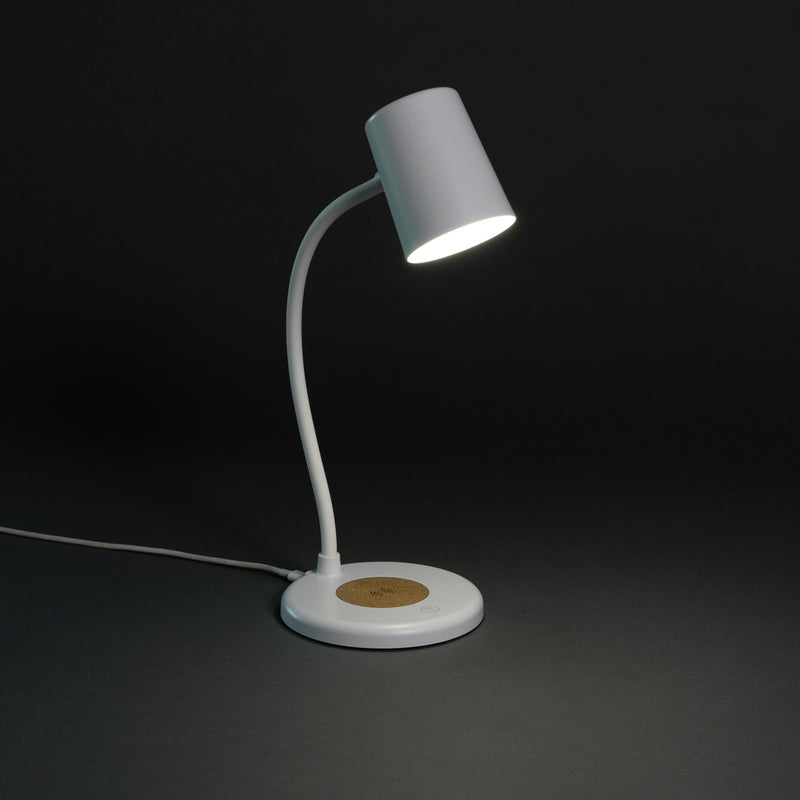 Load image into Gallery viewer, Zenara RCS recycled plastic and cork 15W wireless desk lamp - Custom Wood Designs
