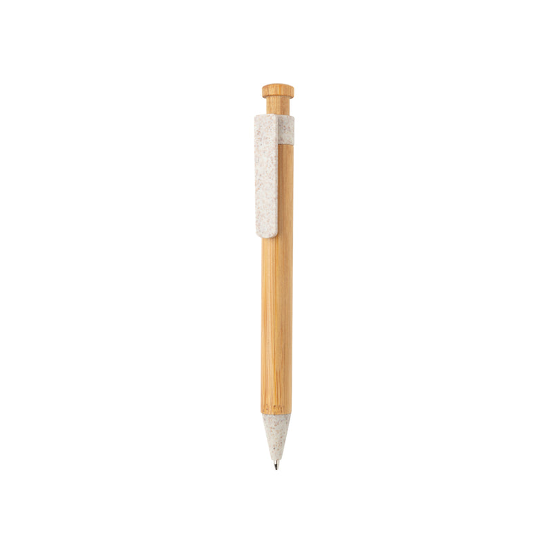 Load image into Gallery viewer, Bamboo pen with wheatstraw clip - Custom Wood Designs
