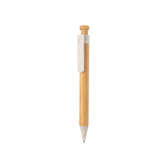 Bamboo pen with wheatstraw clip - Custom Wood Designs