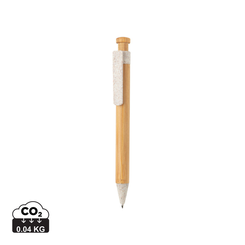 Load image into Gallery viewer, Bamboo pen with wheatstraw clip - Custom Wood Designs
