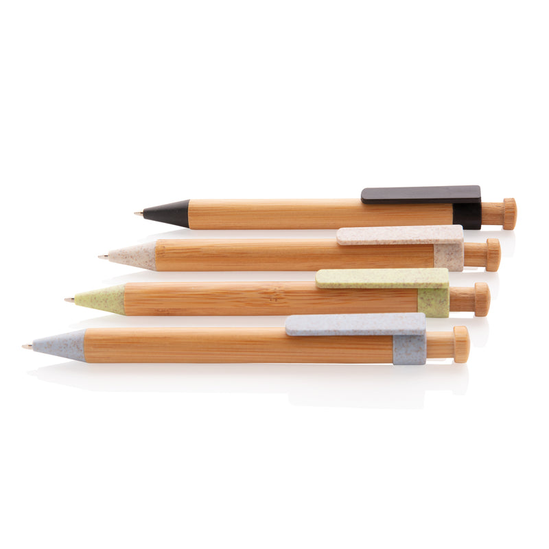 Load image into Gallery viewer, Bamboo pen with wheatstraw clip - Custom Wood Designs
