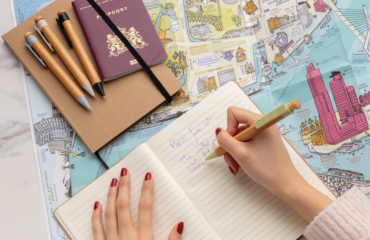 Bamboo pen with wheatstraw clip - Custom Wood Designs