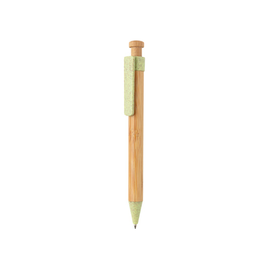 Bamboo pen with wheatstraw clip - Custom Wood Designs