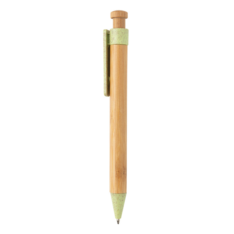 Load image into Gallery viewer, Bamboo pen with wheatstraw clip - Custom Wood Designs
