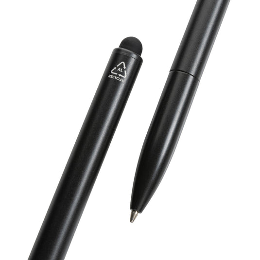 Kymi RCS certified recycled aluminium pen with stylus - Custom Wood Designs
