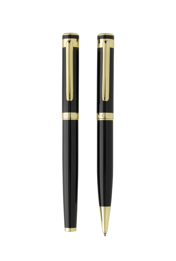 Load image into Gallery viewer, Swiss Peak Luca RCS recycled brass deluxe pen set - Custom Wood Designs
