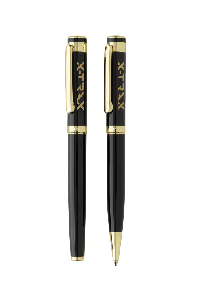 Load image into Gallery viewer, Swiss Peak Luca RCS recycled brass deluxe pen set - Custom Wood Designs

