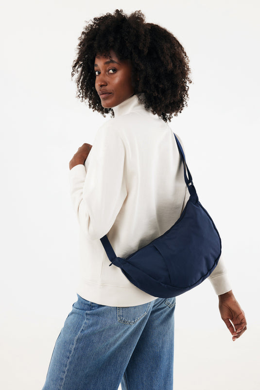 Crescent XL AWARE™ RPET half moon sling bag - Custom Wood Designs Crescent XL AWARE™ RPET half moon sling bag