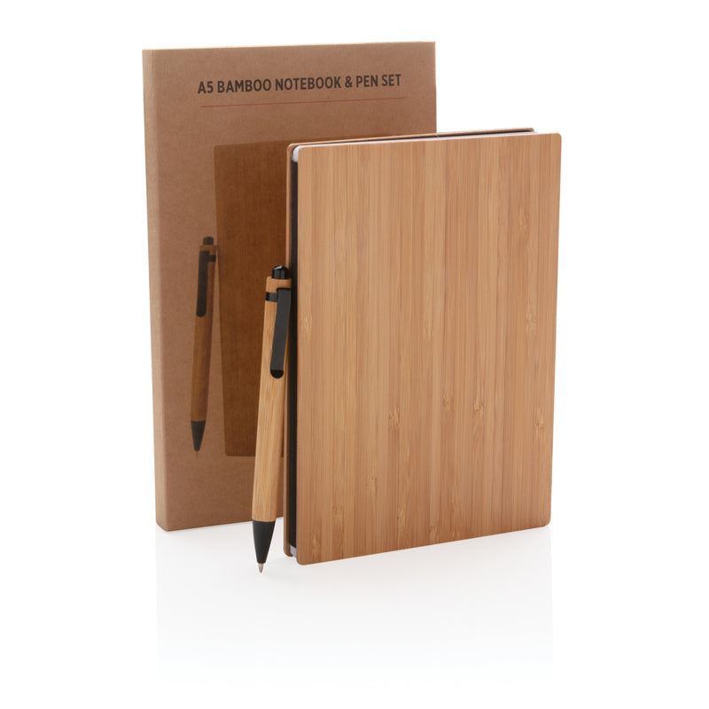 Load image into Gallery viewer, A5 Bamboo notebook &amp; pen set - Custom Wood Designs
