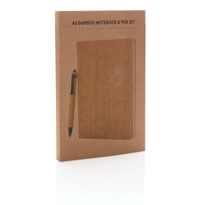 Load image into Gallery viewer, A5 Bamboo notebook &amp; pen set - Custom Wood Designs
