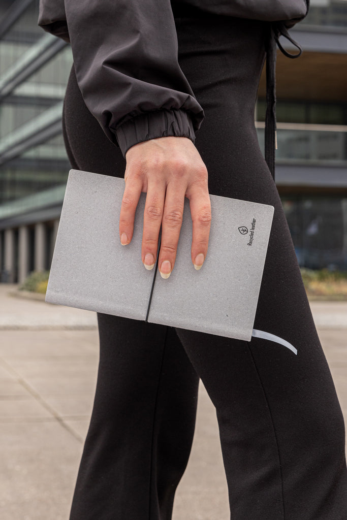 Load image into Gallery viewer, A5 GRS recycled leather notebook - Custom Wood Designs
