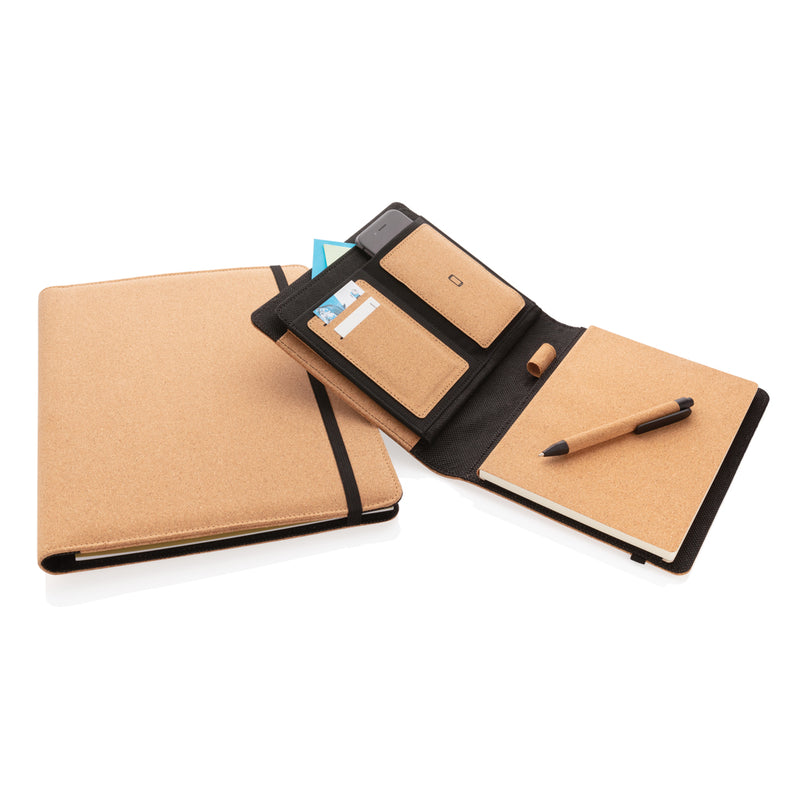 Load image into Gallery viewer, Deluxe cork portfolio A4 with pen - Custom Wood Designs
